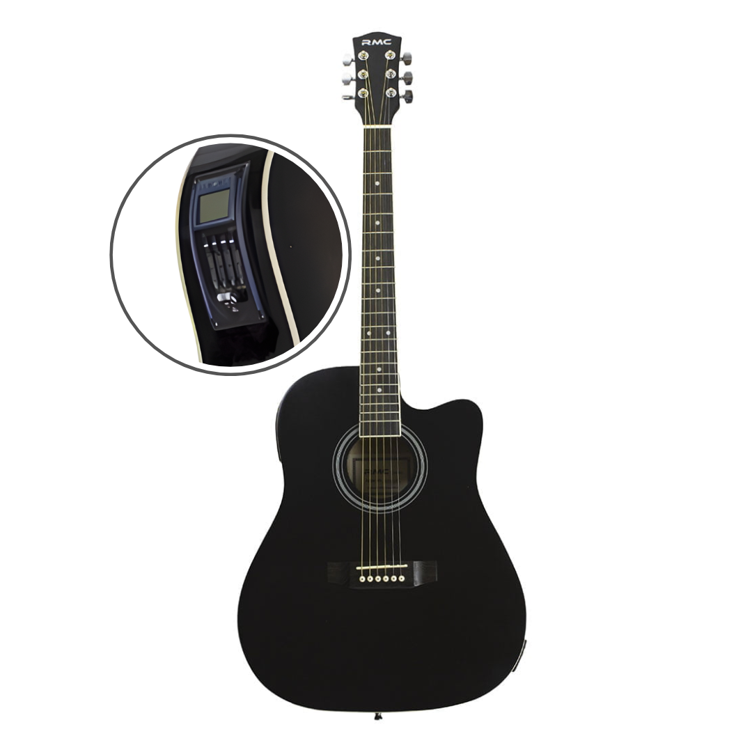 guitarra electroacústica texana rmc negro mate